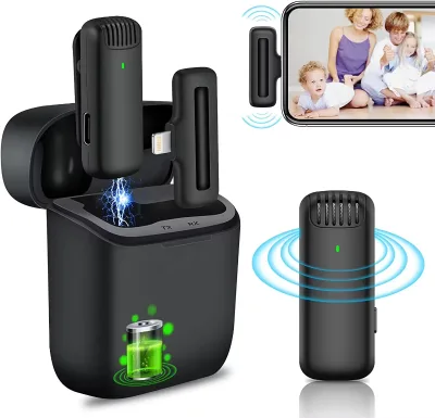 2025 Newest J11 Portable Wireless Noise Cancelling Lavalier Microphone with Charging Box Recording Vlog Live for Smart Phone