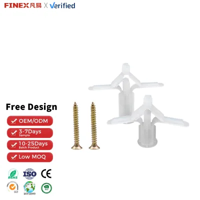 Elekh Nylon Plastic Wall Plug Expansion Anchor Butterfly Design Toggle Bolt 50 lb Capacity for Secure Attachment (Inch)