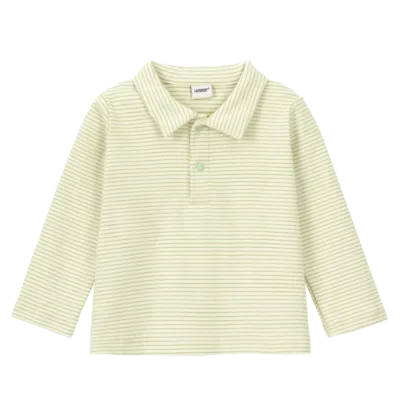 Soft Eco-Friendly Breathable Baby Children Long Sleeve Natural Organic Cotton Solid Polo Shirt Newborn Baby Clothes