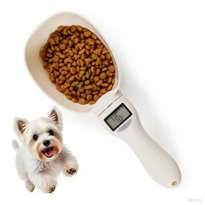 Pet Food Measuring Spoon with Digital Scale Accurate Portion Control for Dogs Cats Puppies Kittens Easy Feeding Tool