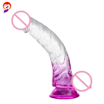 2025 Hot Selling TPR Colorful Clear Curving Dildo for Men and Women