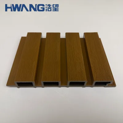 Full Capped Co Extrusion Hollow Composite Strip Light Indoor Waterproof Modern WPC Wall Panel Exterior Walls