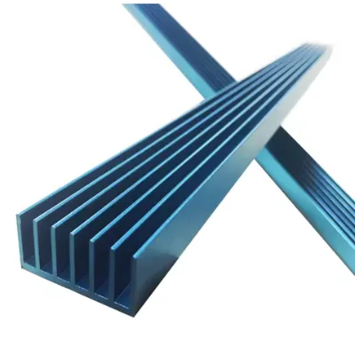 Custom Blue Anodized Aluminum Heat Sink Extrusion