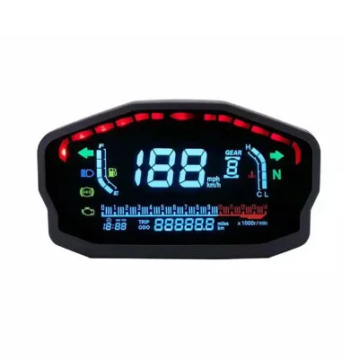 For 1,2,4 Cylinders Motorcycle Meter Universal LED LCD Backlight Speedometer Digital Odometer