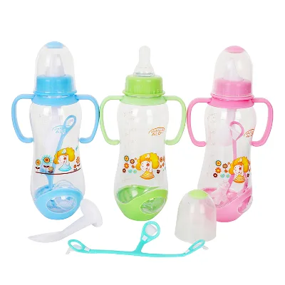3 Pcs Pack Unique Funny Baby Bottles 260ml PP/PC Baby Feeding Bottle