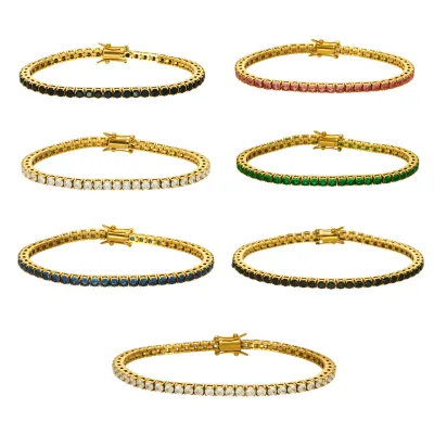 Mili Best-Selling Colorful Full-Crystal Zircon Wrap Bracelet Stainless Steel 18K Gold Plating Office/Career Gift Womens