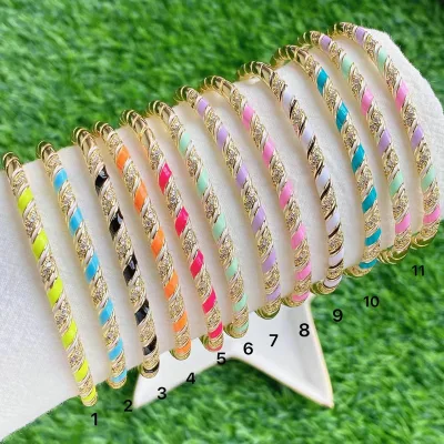 enamel plated colorful Cuff bangle earrings rings jewelry set fit for women jewelry