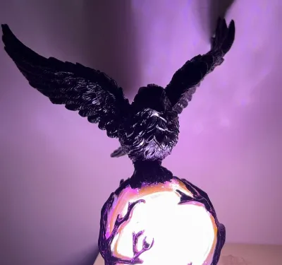 Raven Night Light Resin Ornament
