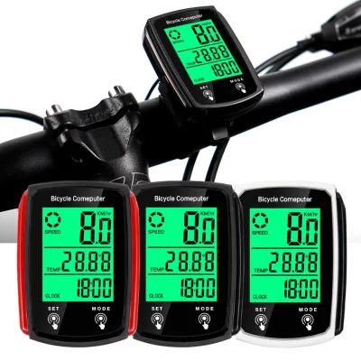 Wired Bike Computer Speedometer KM/H Bike Odometer, Digital LCD Backlight Display Bicycle Speedometer