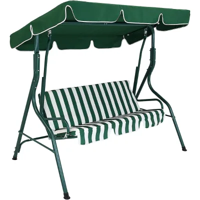 3 Seater Hammock Swing Garden Swing Chairs Outdoor Waterproof Patio Swing Canopy Replacement Cover Garden Hanging Chair