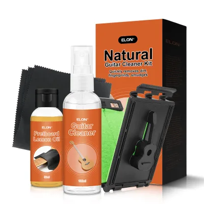 Guitar Cleaning Care Kit Cleaning Maintenance Tool with Fretboard Lemon Oil Guitar String Brush Microfiber Cloth Guitar Cleaner