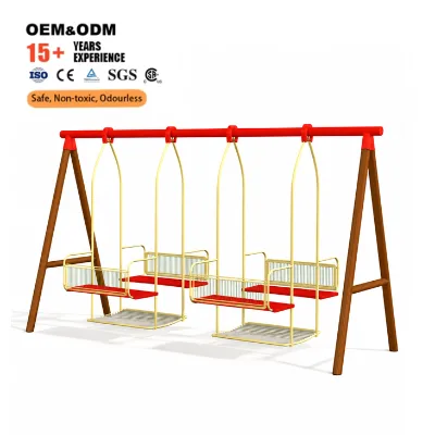 Kids Adult Indoor/Outdoor Garden Swing Set Metal Swings Saucer Swing Seat Climbing Frame Glide Home School Kindergarten