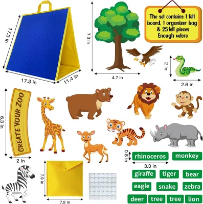 New Diy Animal Kids Educational Learning Toys Basic Activity Boards Felt Busy Story Board For Toddlers