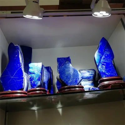 Wholesale Natural Semi-Precious Polished Stones Blue Lapis Lazuli Standing Slab for Decoration