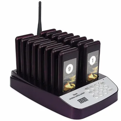 Spanish Stock 16 Pagers in One Set No Cable 433.92 Frequency Disk Buzzer Pager Vibrators for Restaurants