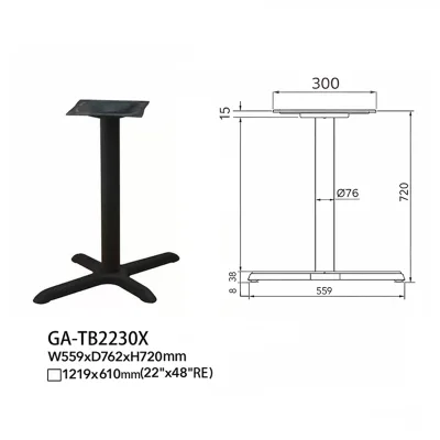 Stamped Steel X Shape Table Base Dual Dining & Pub Height Heavy Duty Commercial Restaurant Metal Table Frame for HPL Tableyop