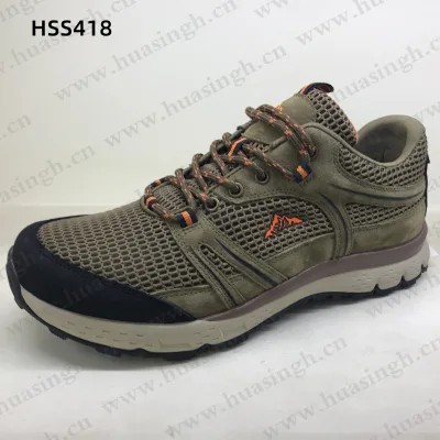 LXG,breathable Mesh Fabric+cow Leather Upper Outdoor Hiking Shoes Anti-slippery Professional Student Running Shoes HSS418