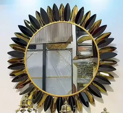 100cm Light Luxury Geometric Decorative Wall Mirror New Art Deco Design Style Wrought Iron Creative Decorative Mirror