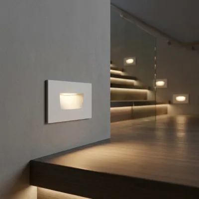 Waterproof 3W 2835SMD LED Recessed Step Light Fixture Aluminum Outdoor Indoor Stair Lighting 3CCT Dimmable CRI 80 3-Year