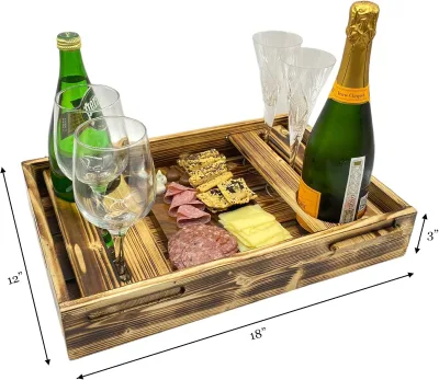 Wooden Wine Rack with Removable Wine Glass Holder and Coasters Minimalist Design Customizable Size & Color