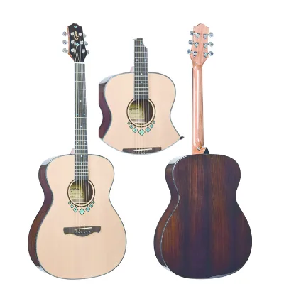 Sapphire Fingerboard Inlay OM Body Shape Solid Acoustic Guitar