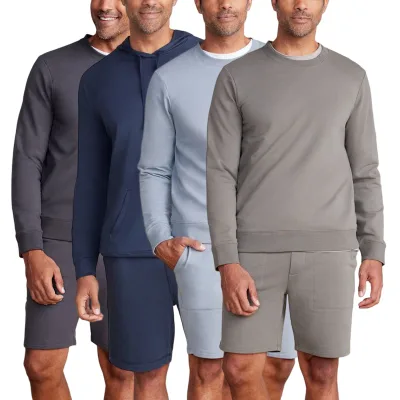 Pima Cotton Mens Shorts Set Organic Mens Sweatshirt Set Sustainable Sweatshirt and Shorts Set Eco Friendly Custom Mens Clothing