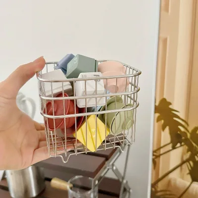 Stainless Steel Wire Storage Basket for Kitchen and Bathroom Metal Fruit & Vegetable Food Storage & Decor
