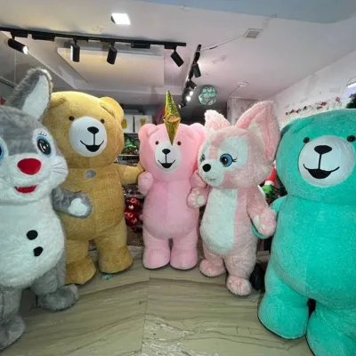 Giant Inflatable Mascot Costume, Furry Cartoon Character Inflatable Suit for Carnival, Birthday, Advertising