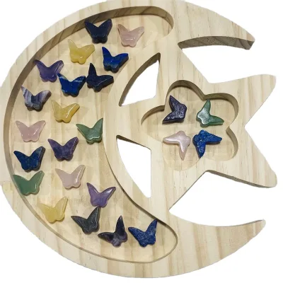 New Arrival Natural Stone Carved Mini Crystal Butterfly Carving Small Butterfly Carvings for Gifts