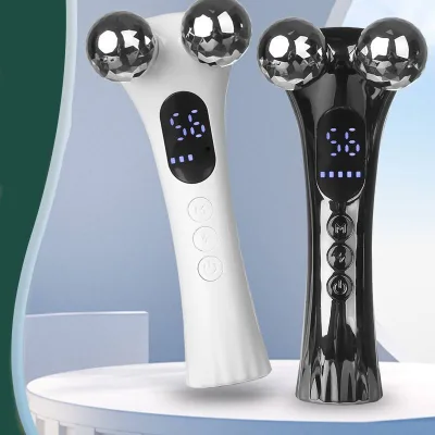 Rechargeable Dual Ball Facial Beauty Massager Portable Ergonomic Roller Smooths Uneven Skin Texture for Face and Neck Care