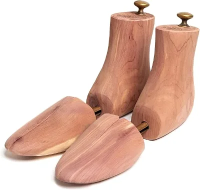 Natural Cedar Wooden Boot Stretcher Shoe Trees Adjustable Shaper for Men Women Boots Deodorize Moisture Wicking Shoe Care