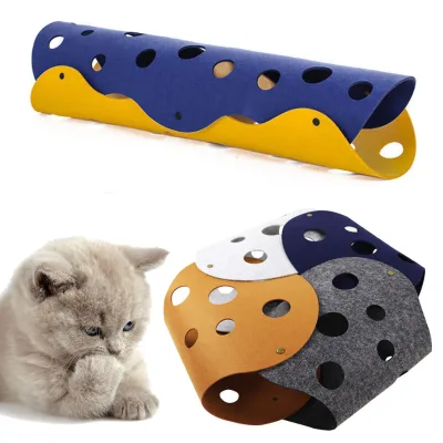 Felt Cat Tunnel Toy DIY Color-Matching Egg Roll Shape Removable Washable Folding