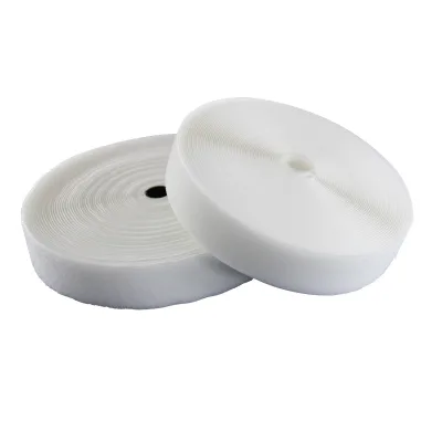 100%Polyester Hook and Loop Tape Roll Black White Fastener Tape Hook Loop for Photo Frame Customized Colors