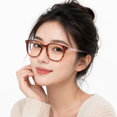 Wholesale Acetate Oversized Print Colored Women's Reading Glasses Frames Optical Eyeglasses with Custom Logo