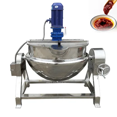 High-efficiency Gas Jacketed Cooking Pot with Stirrer Double Jacketed Kettle with Mixer Steam Jacketed Kettle