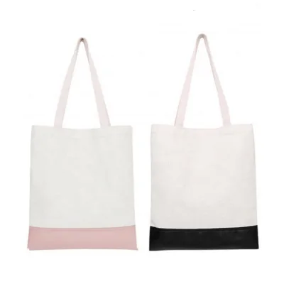 Linen Leather Sole Sublimation Blank Multifunctional Storage Bag for Printing Thermal Transfer Multi-color Shopping Bag Tote Bag