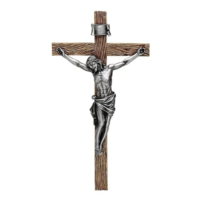Custom Religious Christmas Decorations BLACK SILVER Jesus Cross Religious Statue Pendant Art Crucifixion Cross Symbol