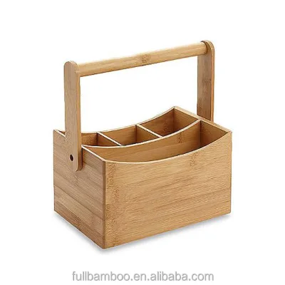 Restaurant Bamboo Wood Cutlery Holder for Table