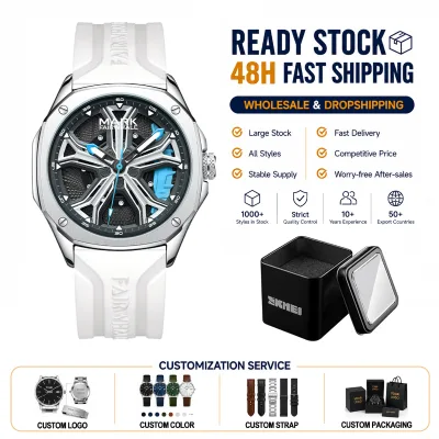 Fashion Vintage Antique Alloy Wristwatch Creative Rotating Wheel Dial Luminous Waterproof Silicone Strap Casual Quartz Watch for