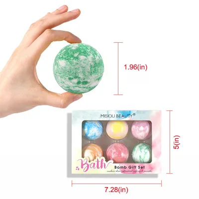 6 Pcs Bath Bomb Gift Set, Handmade Bubble Bath Essential Oil Bath Bomb for Skin Moisturizing