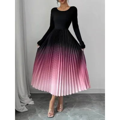 2026 Spring/Autumn New Overseas Trade Western European Gradual Color Suit Dress