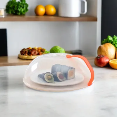 Sell Well High Temperature Resistance Food Plate Cover Clear Microwave Splatter Cooker Lid with Steam Vent Microwave Food Cover