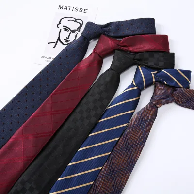 New Accessories Luxury Brand Design Business Men Tie Polyester Jacquard Mens Neckties for Suit