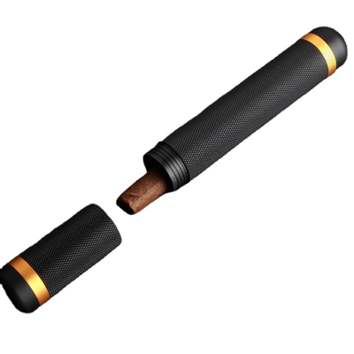 Wholesale Custom logo Moisture-proof Convenient Metal Cigar Humidors Aluminium Alloy Cigar Tube