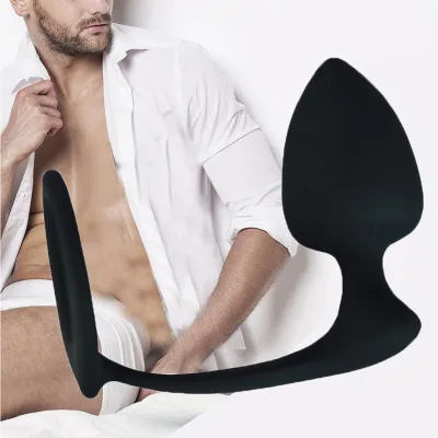 Medical Silicone Massager Stimulator Butt Delay Ejaculation Ring Adult Sex Toys Anal Plug Prostate Vibrator for Gay