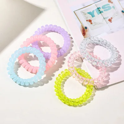 Plastic Material Hair Accessories Hairband Telephone Wire Hair Tie Telephone Line Hair Ties