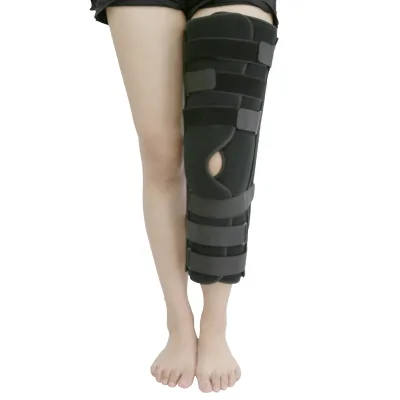 Adjustable Single Panel Knee Immobilizer - Lightweight Nylon Knee Brace for Orthopedic Post-Surgery Support with Loop Lock