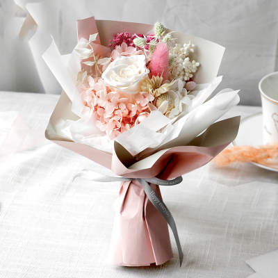 DIY Real Fresh Preserved Real Roses Bouquet Floral Arrangement for Wedding Bride Flower Bouquet