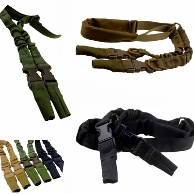 American Style Two-Point Tactical Sling Elastic Bungee Adjustable Multi-Function Mission Sling for Field Outdoor Sports