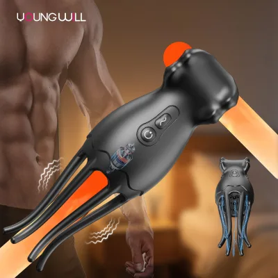App-controlled Octopus-shaped Male Masturbator 9-frequency Powerful Telescopic Vibrating Made of Soft Silicone Sex Toys for Men